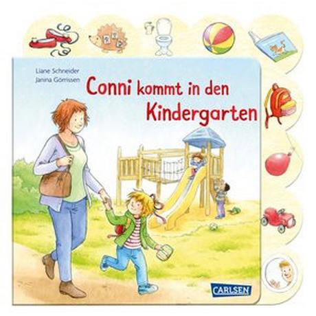 Conni-Pappbilderbuch: Conni kommt in den Kindergarten Schneider, Liane; Görrissen, Janina (Illustrationen) Gebundene Ausgabe 