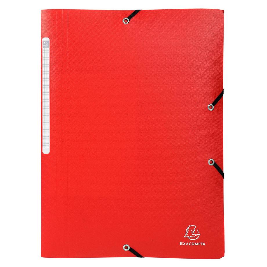 Exacompta Sammelmappe mit 3 Klappen und Gummizug aus PP 400µ mit Etikett blickdicht, für Format DIN A4 - x 25  
