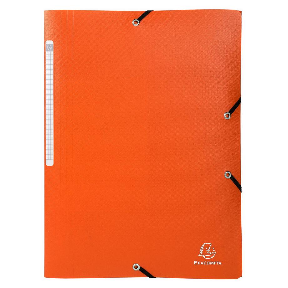 Exacompta Sammelmappe mit 3 Klappen und Gummizug aus PP 400µ mit Etikett blickdicht, für Format DIN A4 - x 25  