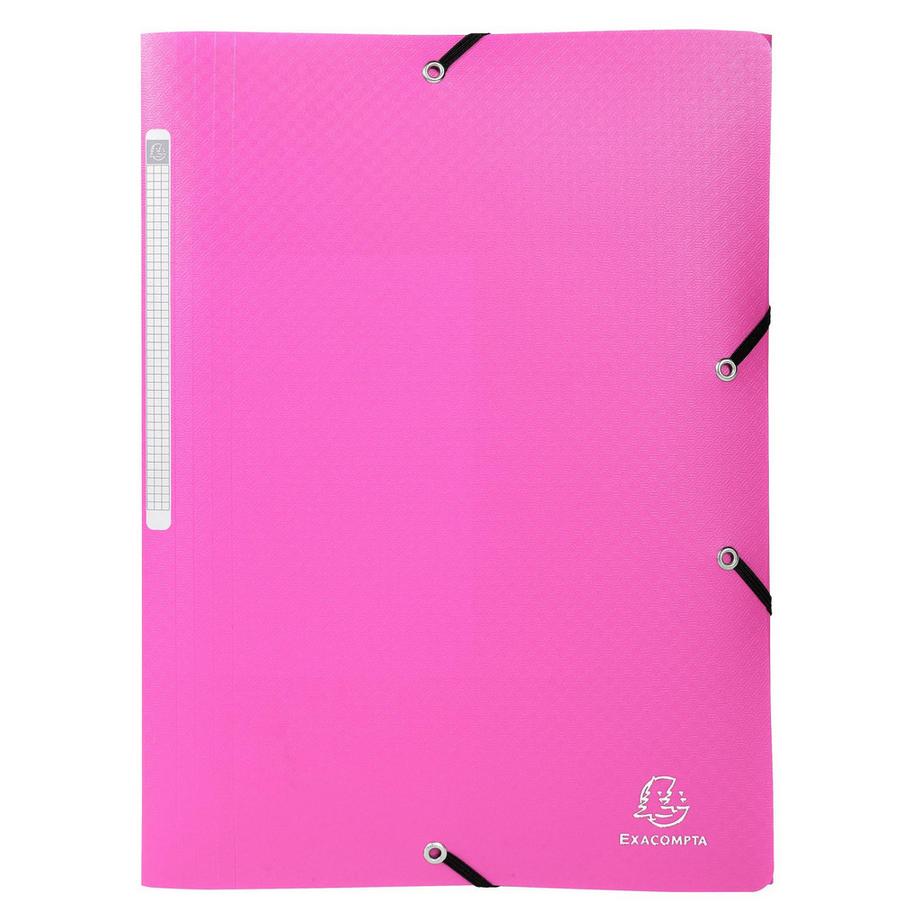 Exacompta Sammelmappe mit 3 Klappen und Gummizug aus PP 400µ mit Etikett blickdicht, für Format DIN A4 - x 25  