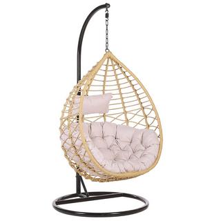 Beliani Hängesessel mit Gestell aus PE Rattan Retro ARSITA  