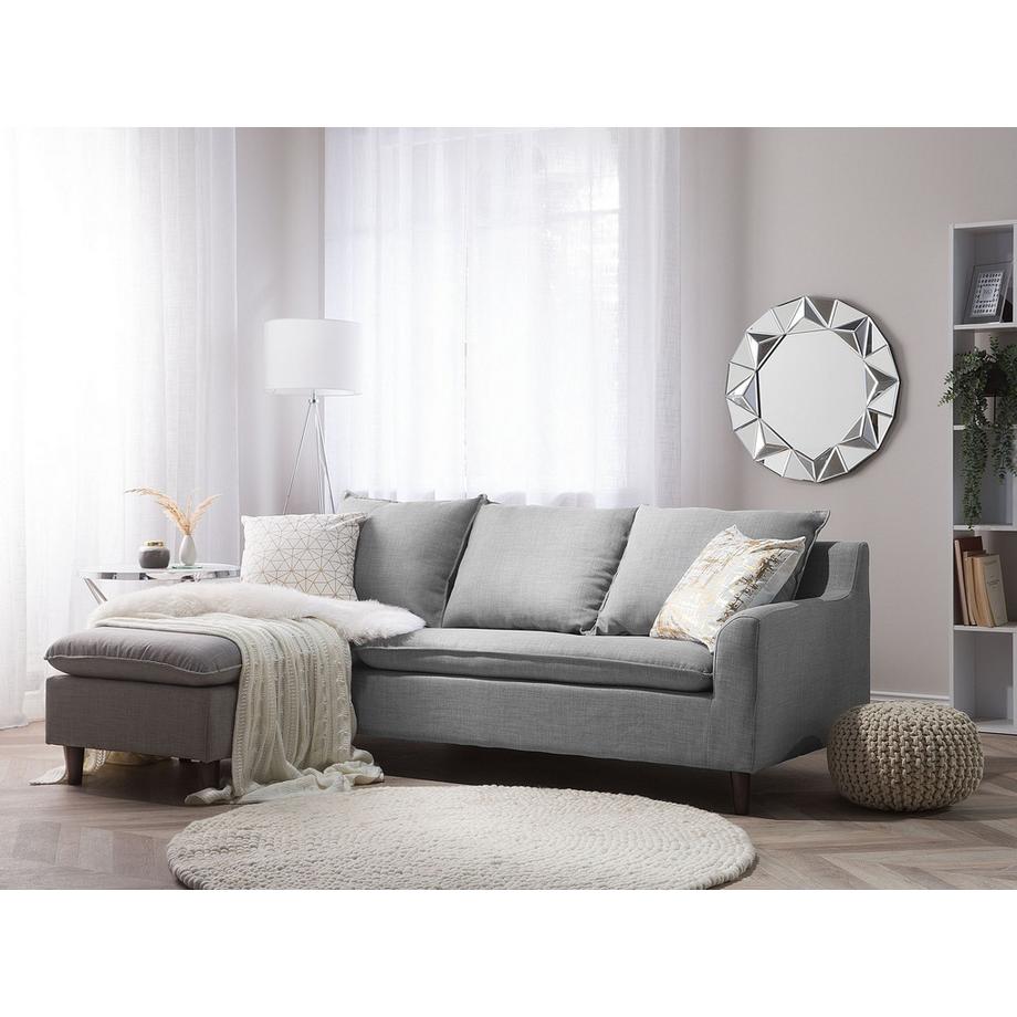 Beliani Canapé d\'angle en Tissu Scandinave ELVENES  