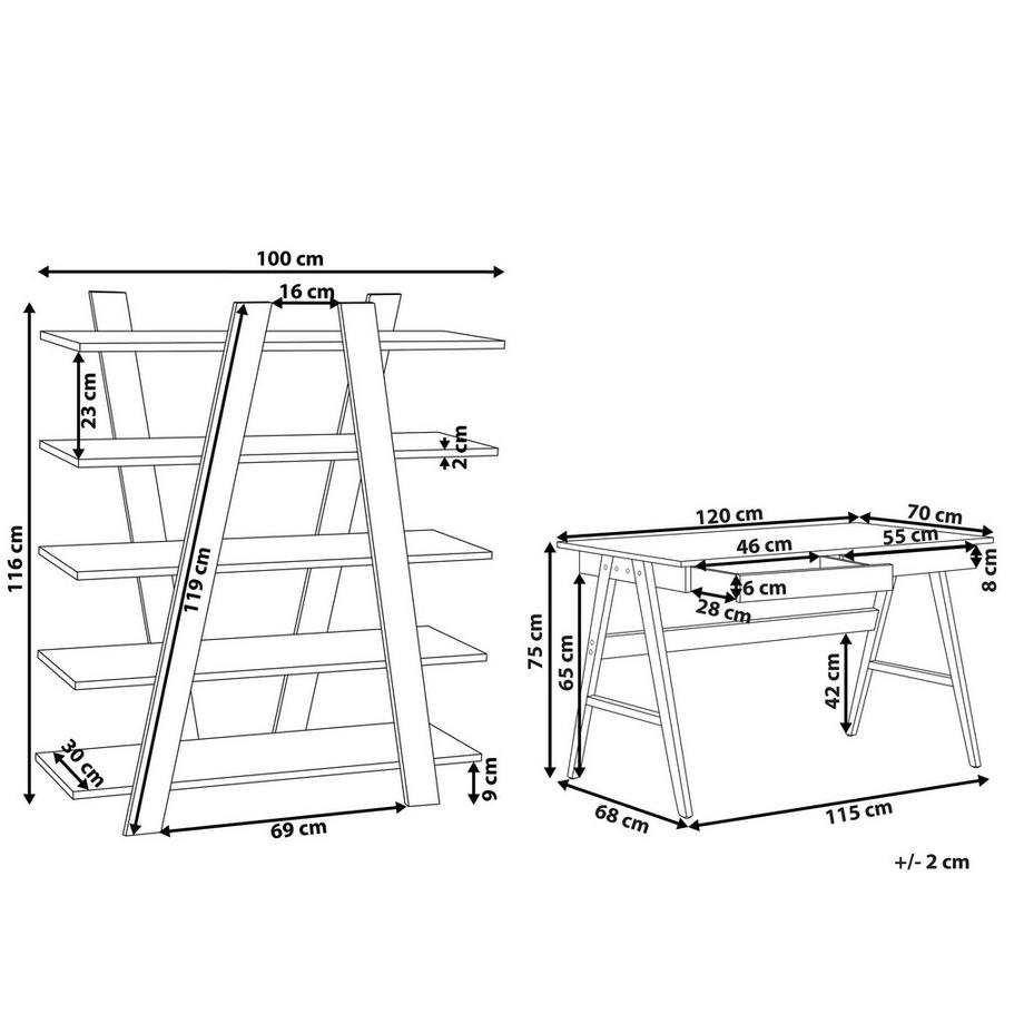 Beliani  Büromöbel-Set aus MDF-Platte Skandinavisch ESCALANTE/SHESLAY 