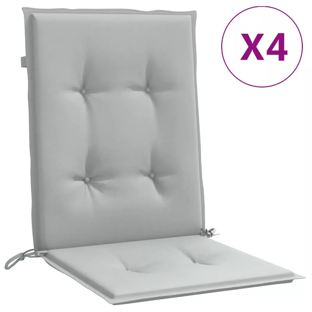 VidaXL - Coussin de chaise à dossier bas tissu, One Size, Gris