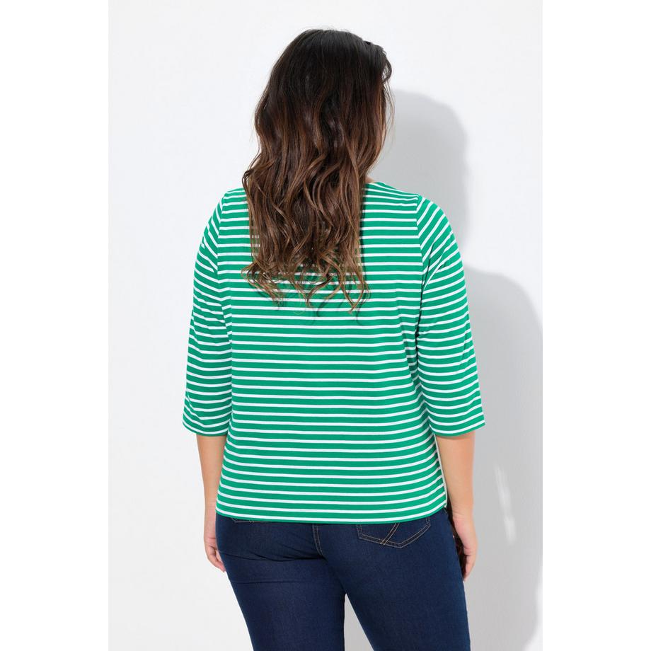 Ulla Popken Ringelshirt Classic Rundhals 3/4-Arm  