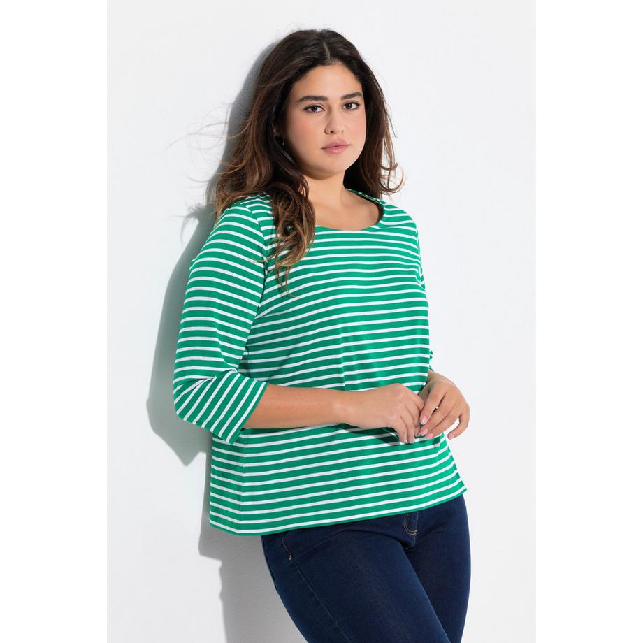 Ulla Popken Ringelshirt Classic Rundhals 3/4-Arm  