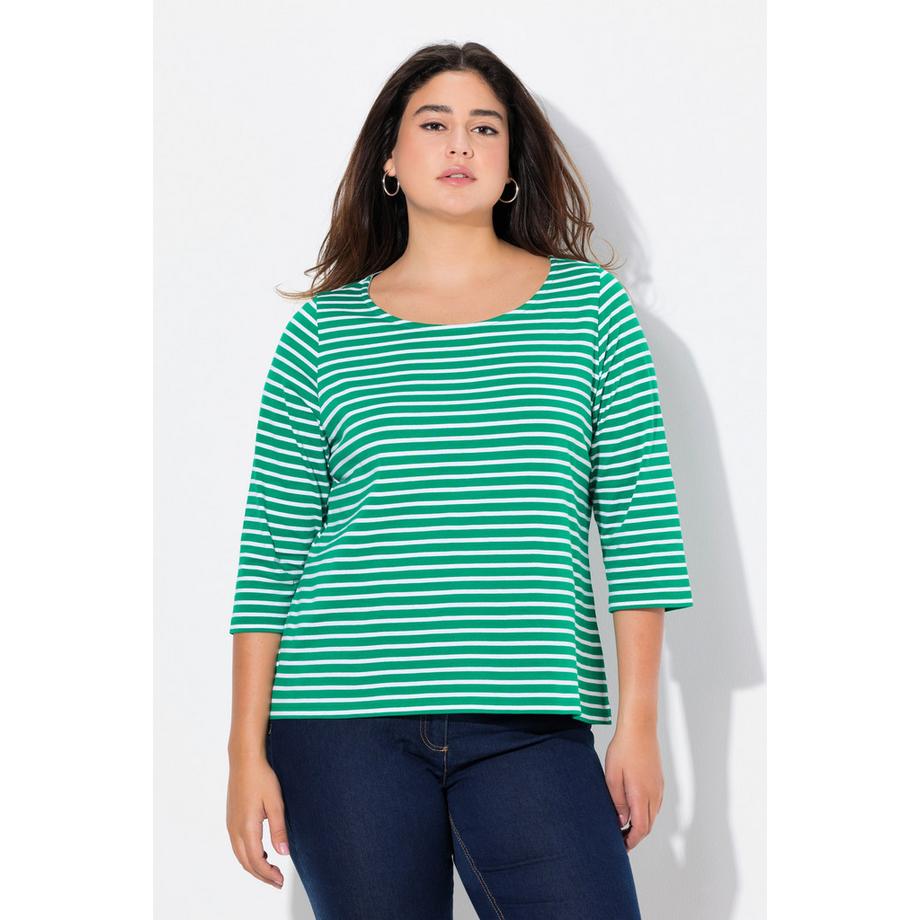 Ulla Popken Ringelshirt Classic Rundhals 3/4-Arm  