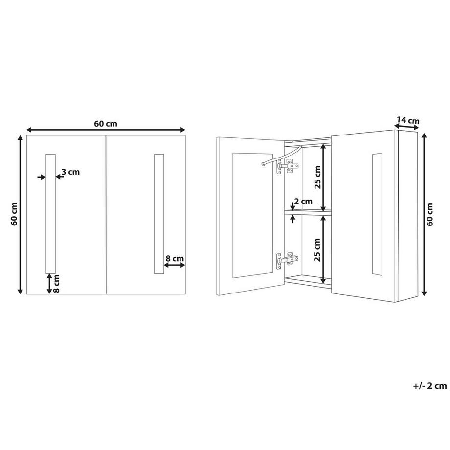 Beliani Bad-Spiegelschrank aus Sperrholz Modern CHABUNCO  