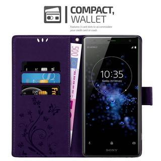 Cadorabo  Housse compatible avec Sony Xperia XZ2 - Coque de protection au design floral avec fermeture magnétique, fonction de support et emplacements pour cartes 