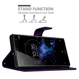 Cadorabo  Housse compatible avec Sony Xperia XZ2 - Coque de protection au design floral avec fermeture magnétique, fonction de support et emplacements pour cartes 