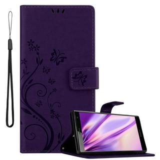 Cadorabo  Housse compatible avec Sony Xperia XZ2 - Coque de protection au design floral avec fermeture magnétique, fonction de support et emplacements pour cartes 