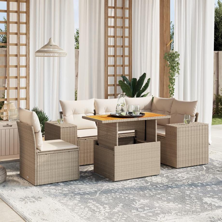 VidaXL set divano da giardino Polirattan  
