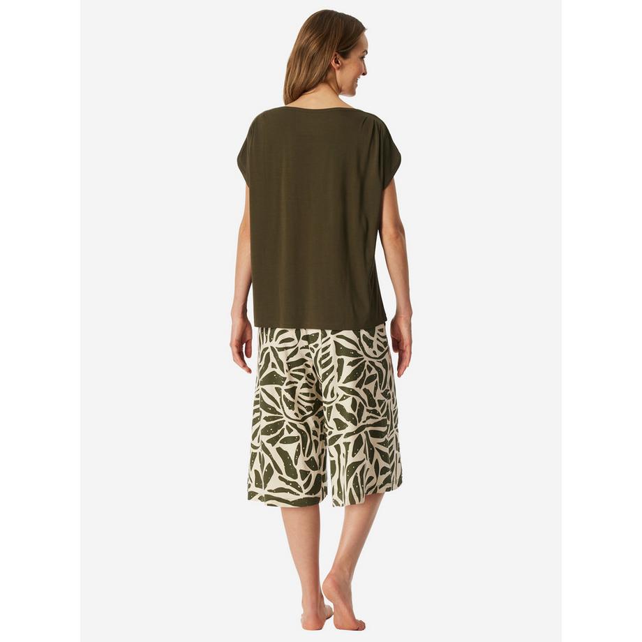 Schiesser Selected Premium Schlafanzug mit Kurzarmshirt und 3/4-Hose  