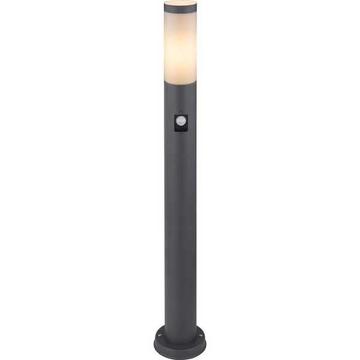 Lampe d'extérieur Boston en acier inoxydable anthracite opale 13x13x80