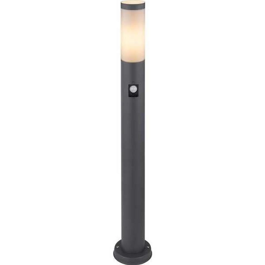Lampe d'extérieur Boston en acier inoxydable anthracite opale 13x13x80