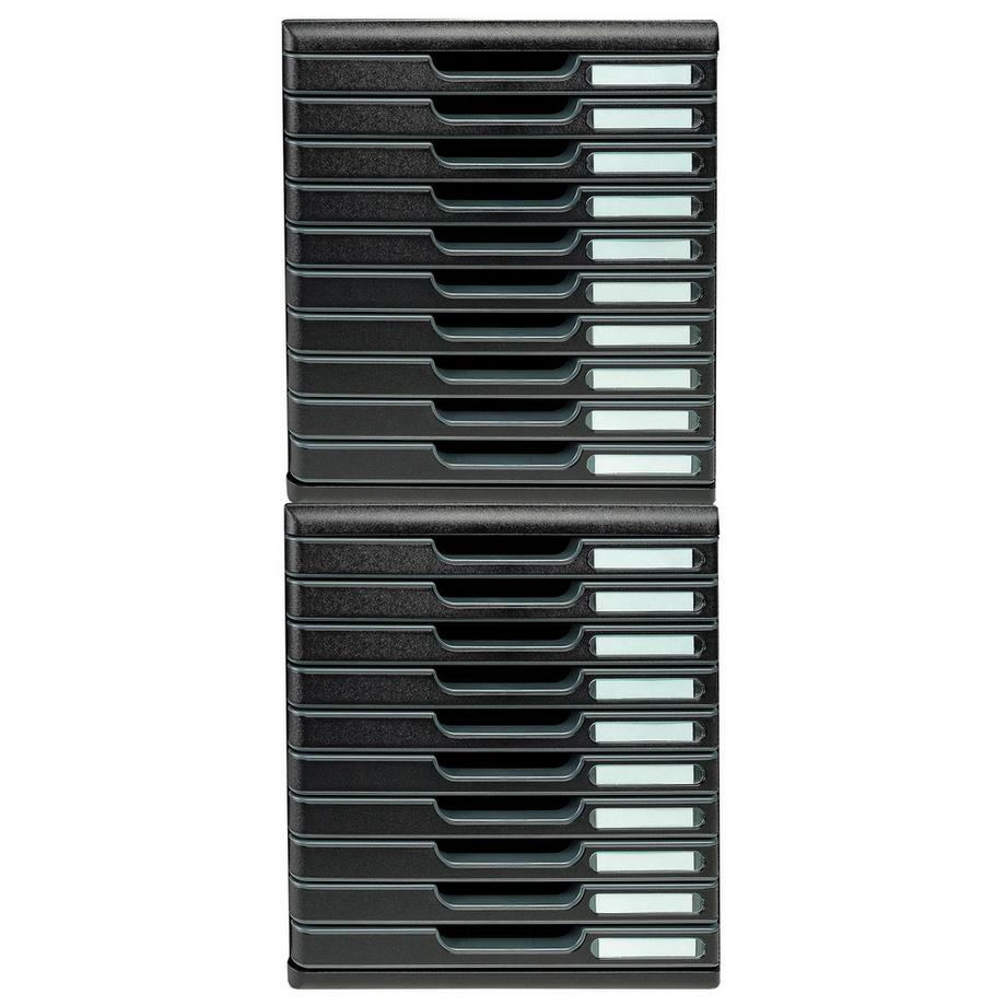 Exacompta Module de classement Modulo Ecoblack 10 tiroirs fermés  