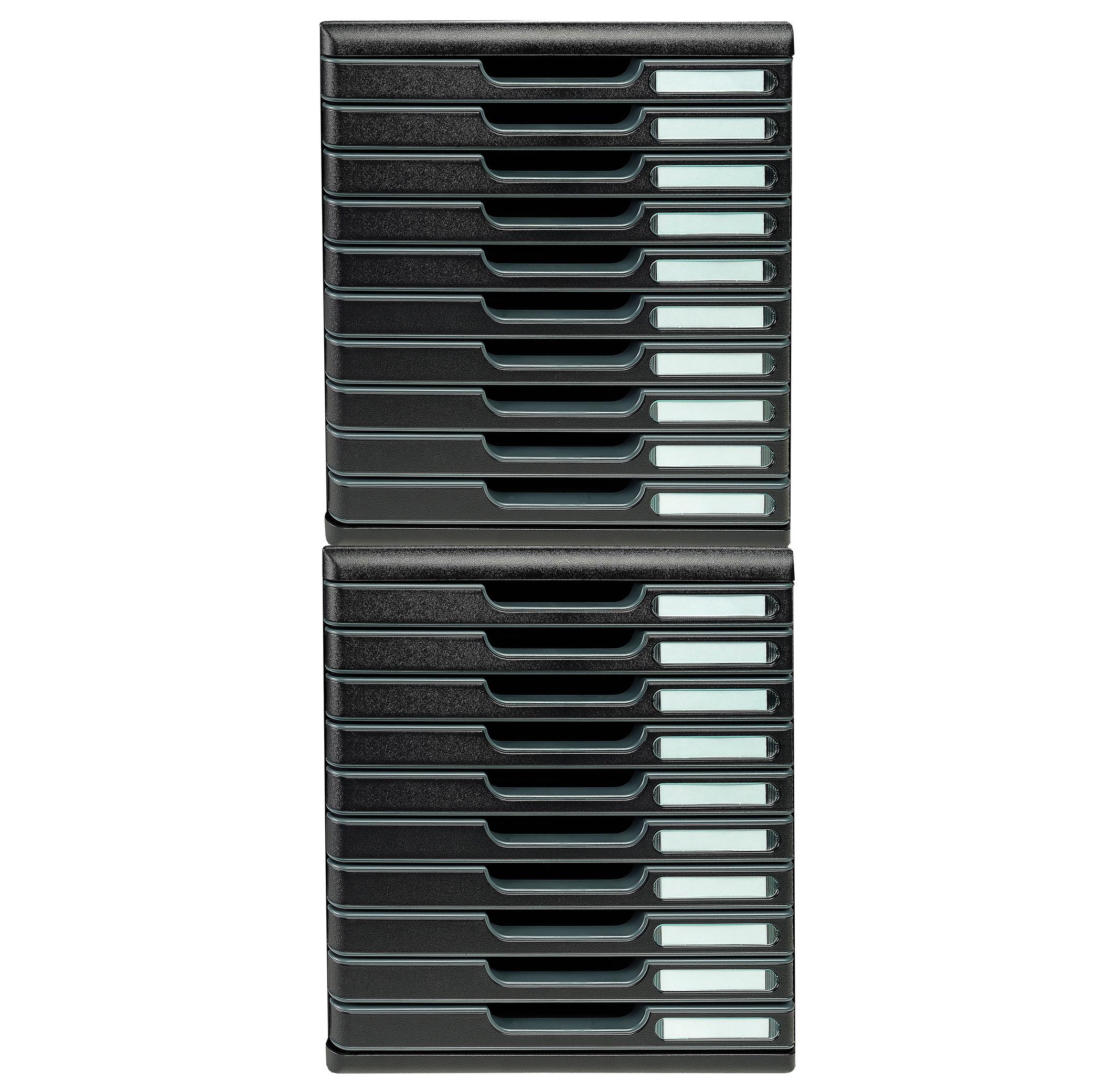 Exacompta Module de classement Modulo Ecoblack 10 tiroirs fermés  