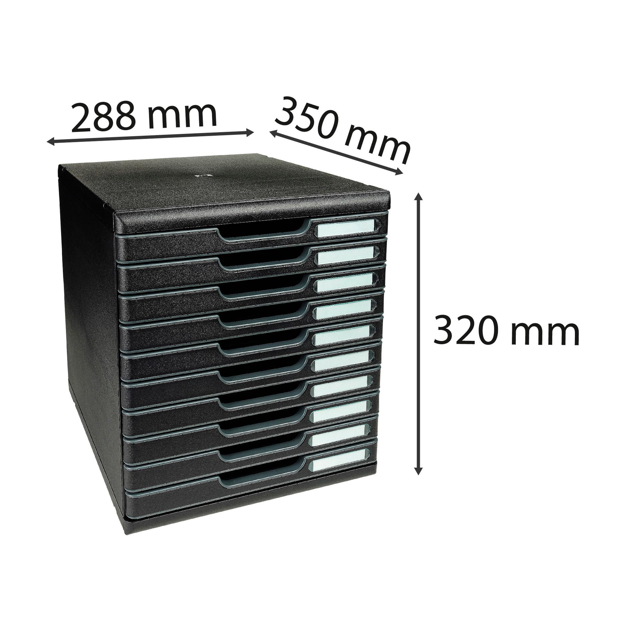 Exacompta Schubladenbox MODULO A4, 10 geschlossene Schubladen  