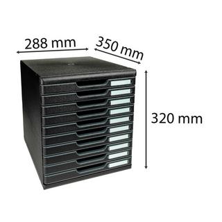 Exacompta Schubladenbox MODULO A4, 10 geschlossene Schubladen  