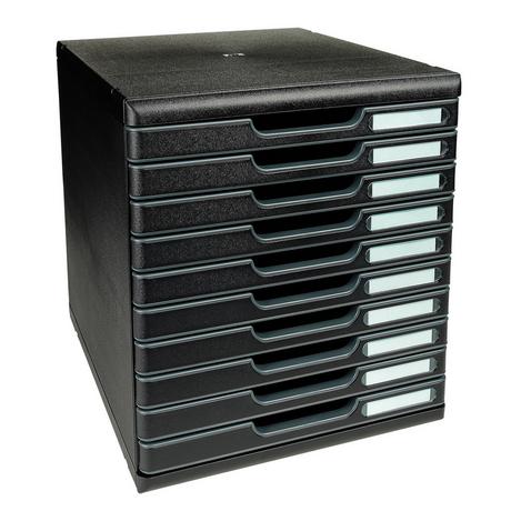 Exacompta Module de classement Modulo Ecoblack 10 tiroirs fermés  