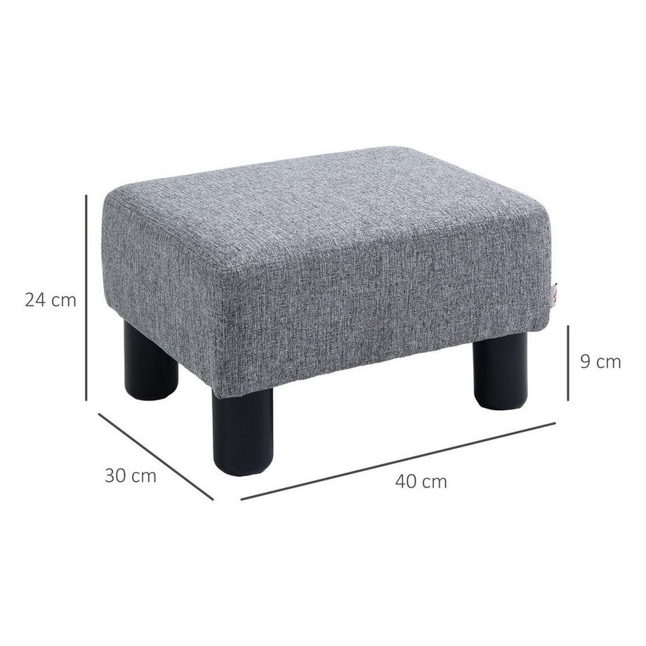 Northio Fußhocker, Sitzhocker, Rechteckiger Ottoman, Fußstütze Aus Leinen, Polsterhocker Bis 150 Kg Belastbar, Für Wohnzimmer, Flur, Grau  