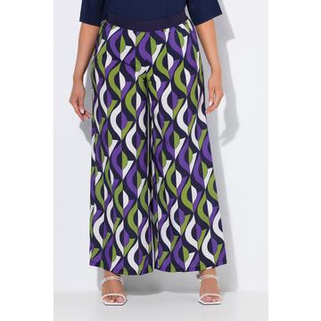 Pantaloni con stampa grafica, taglio della gamba ampio e cintura elastica