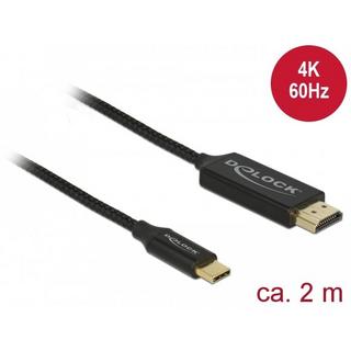 DeLock  DeLOCK 84905 Videokabel-Adapter 2 m USB Typ-C HDMI Typ A (Standard) Schwarz 