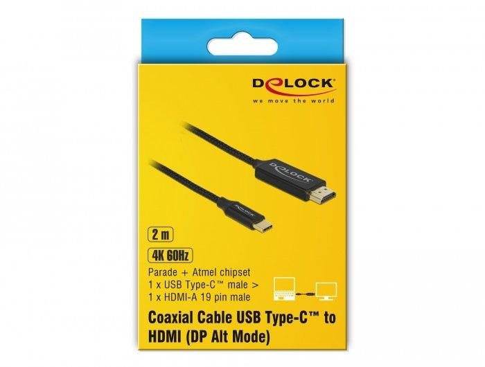 DeLock  DeLOCK 84905 câble vidéo et adaptateur 2 m USB Type-C HDMI Type A (Standard) Noir 