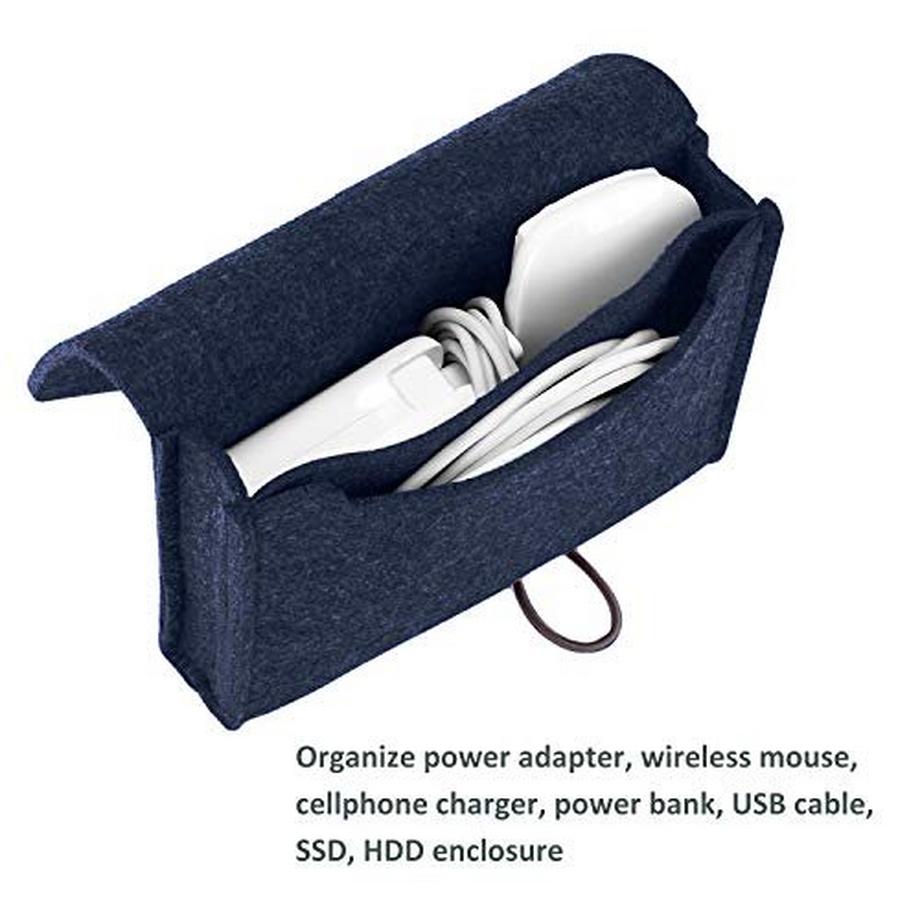 Only-bags.store  Filz-Aufbewahrungstasche, tragbare Reise-Elektronik-Zubehör-Organisationstasche für MacBook Laptop Maus Netzadapterkabel Power Bank Handy-Zubehör Ladegerät SSD HHD 