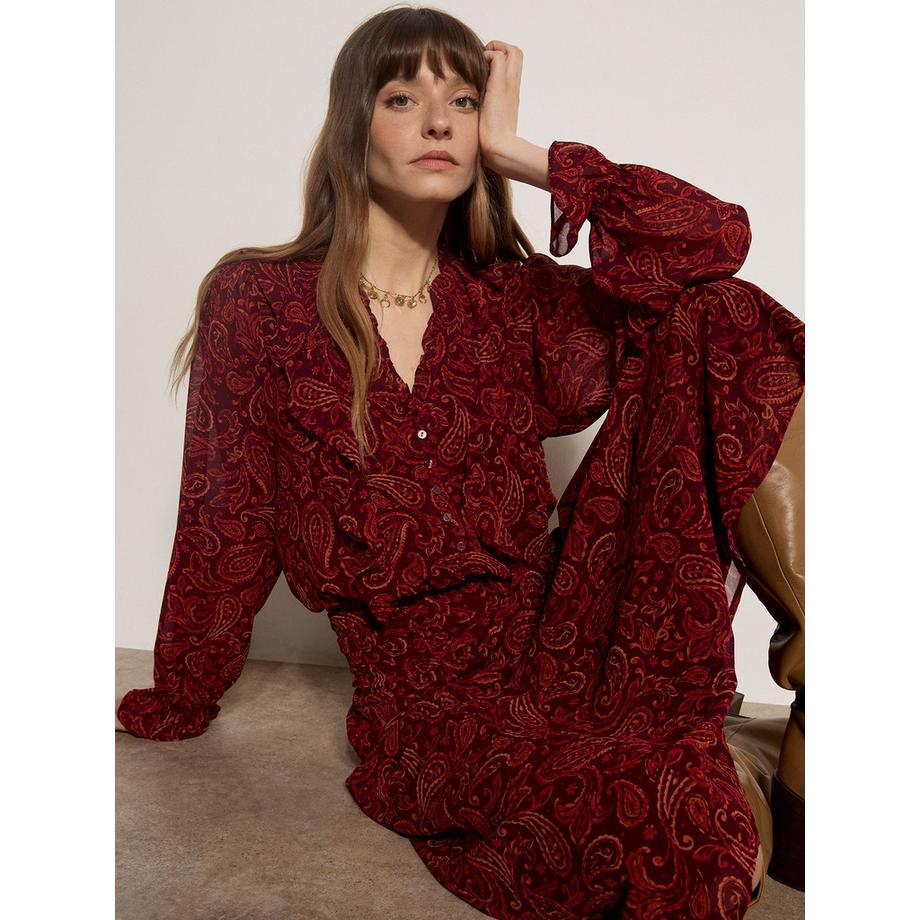 APRICOT Blouse en mousseline à motif paisley avec volants  