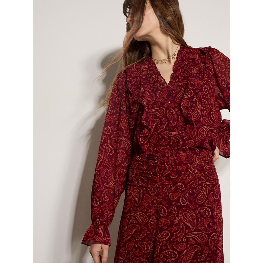 APRICOT Blouse en mousseline à motif paisley avec volants  