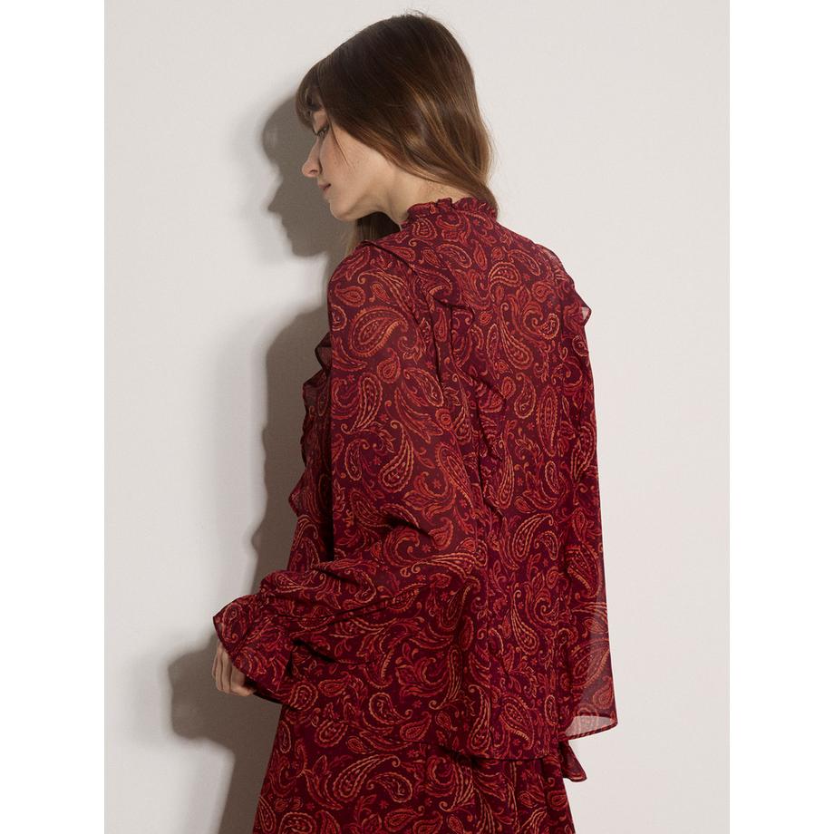 APRICOT Blouse en mousseline à motif paisley avec volants  