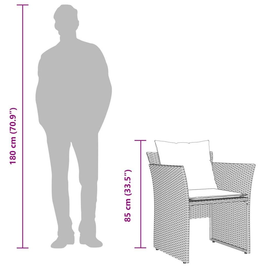 VidaXL Gartenstuhl rattan  