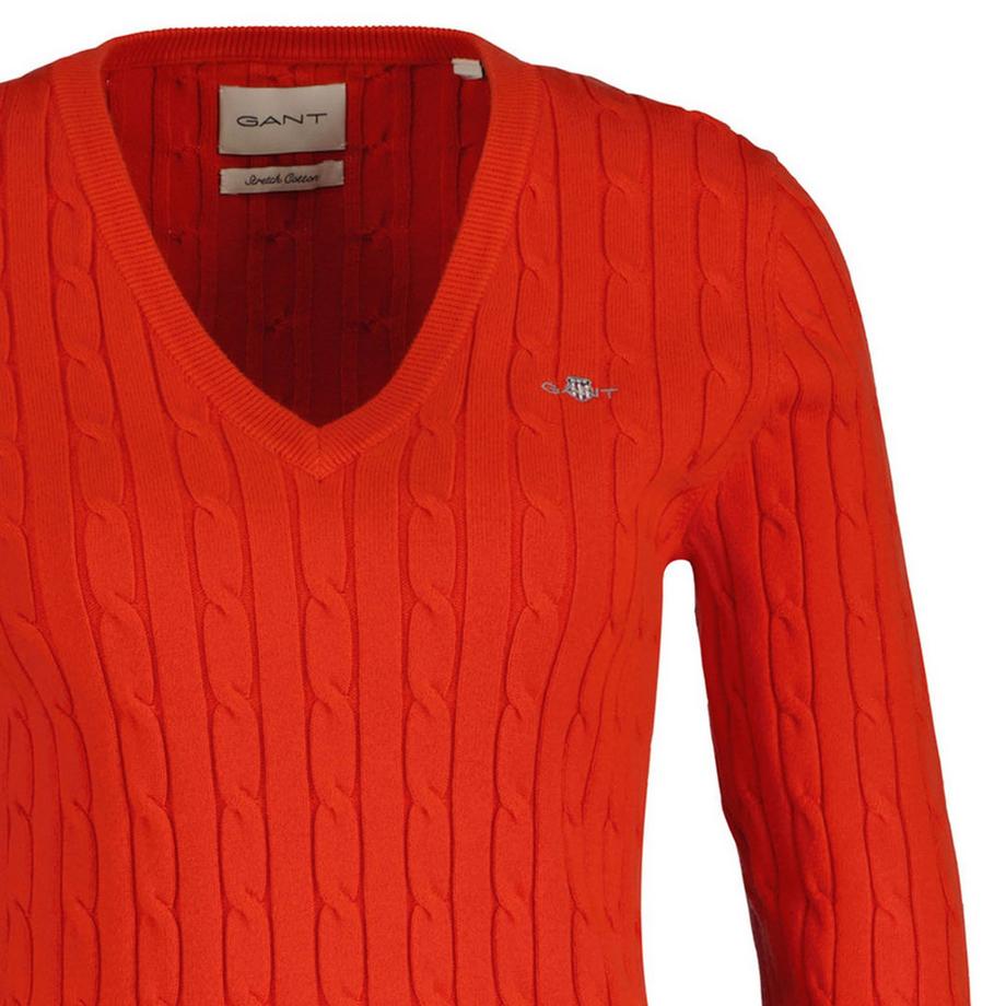 GANT Pull en tricot -STRETCH COTTON CABLE V-NECK  
