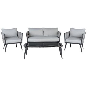 Lounge Set mit Tisch aus PE Rattan Modern PREVEZA