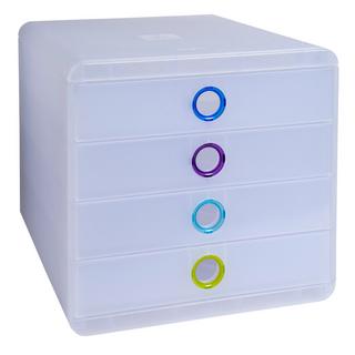 Exacompta CHROMALINE Schubladenbox mit 4 Schubfächern, POP-BOX, für Dokumente A4+  