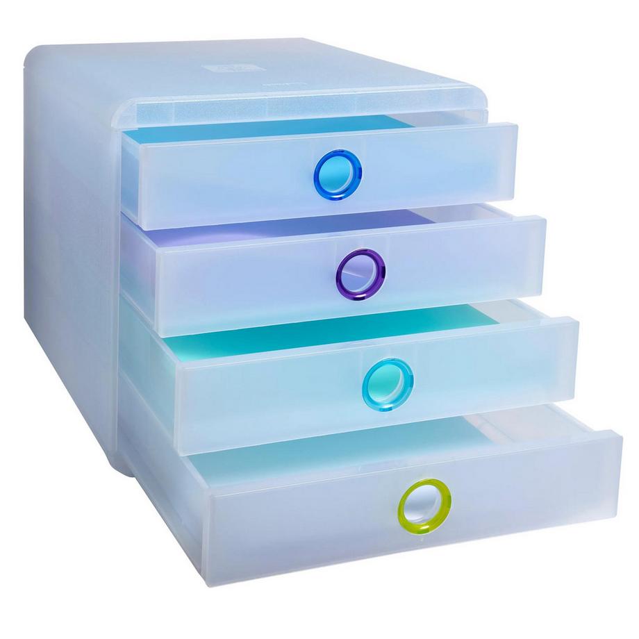 Exacompta Module de classement Pop-Box 4 tiroirs Chromaline  