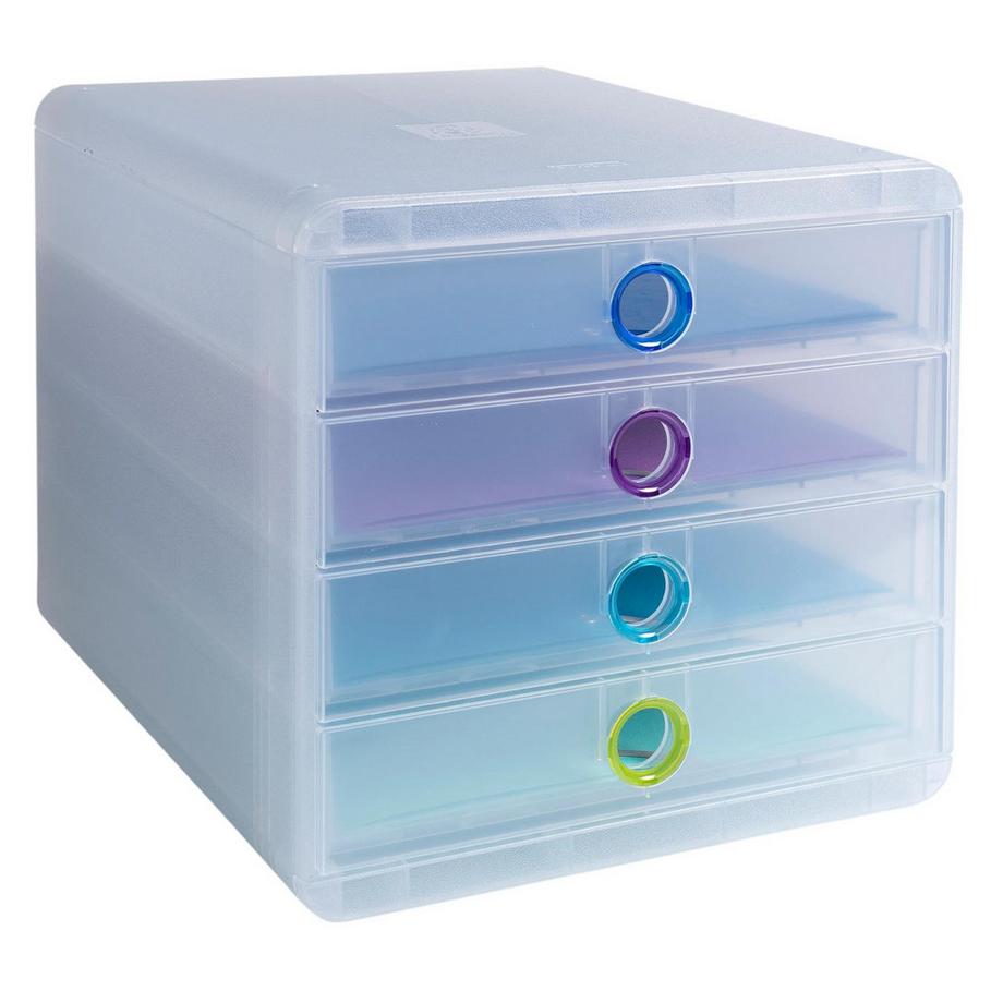 Exacompta Module de classement Pop-Box 4 tiroirs Chromaline  