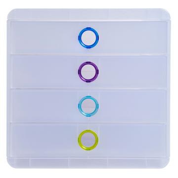 CHROMALINE Schubladenbox mit 4 Schubfächern, POP-BOX, für Dokumente A4+