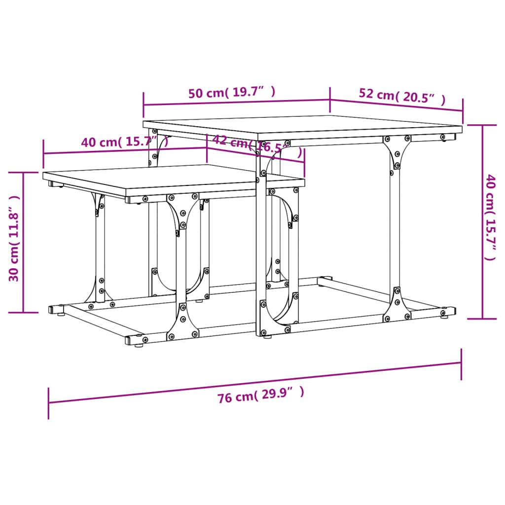 VidaXL Table basse gigogne bois d'ingénierie  