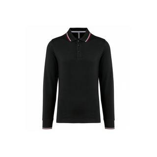 Kariban  polo-shirt aus piqué-strick langarm 