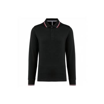 polo-shirt aus piqué-strick langarm