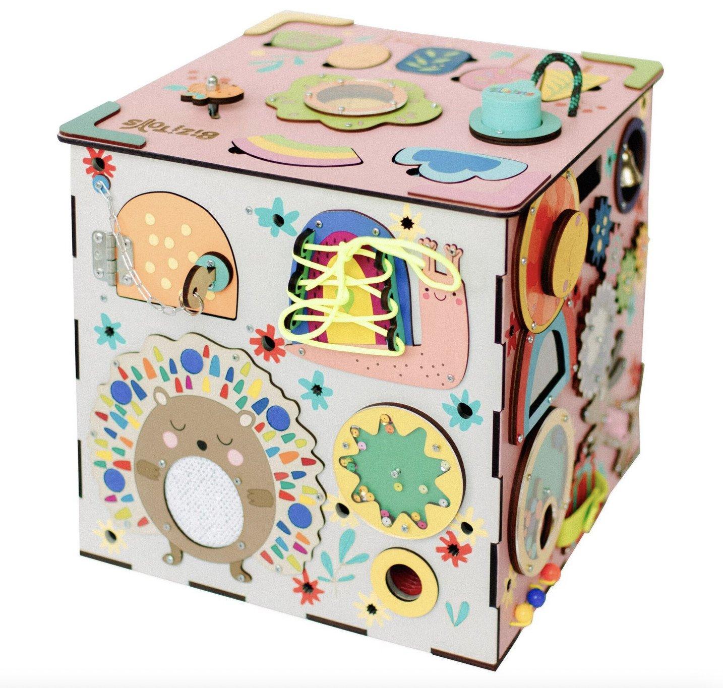 Montessori  Cube de motricité en bois, Jouets Montessori pour enfants - Rose Montessori® 