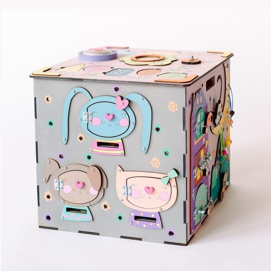Montessori  Cube de motricité en bois, Jouets Montessori pour enfants - Rose Montessori® 