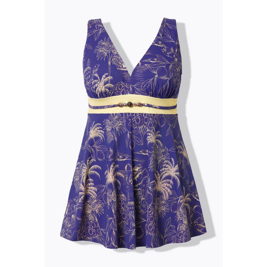 Ulla Popken Badekleid Palmen Softcups  