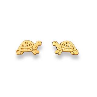 MUAU Schmuck  Oreillettes tortue or jaune 750, 6x10mm 