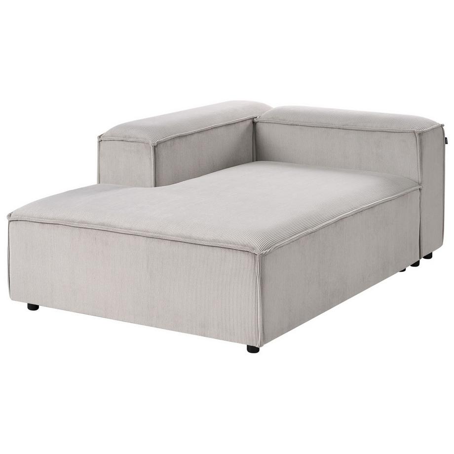 Beliani Chaise longue côté droit en Velours côtelé Moderne ARDAL  