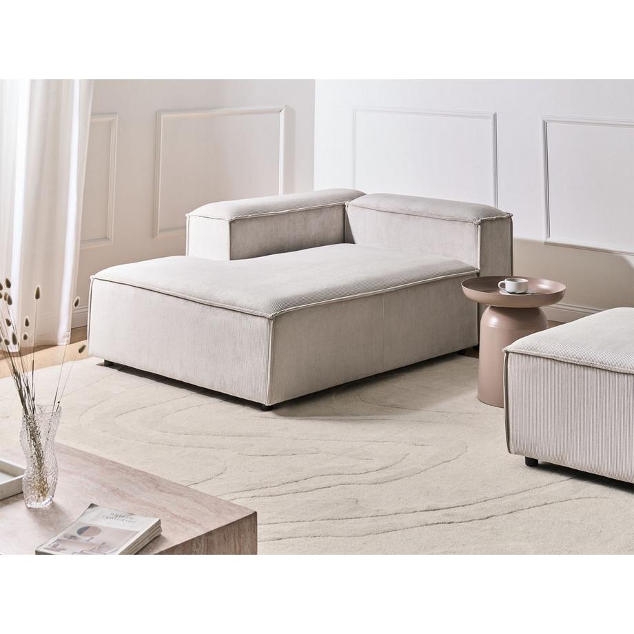 Beliani Chaise longue côté droit en Velours côtelé Moderne ARDAL  