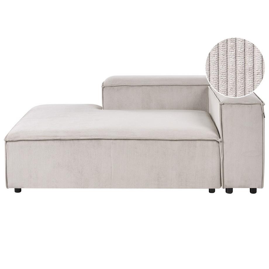 Beliani Chaise longue côté droit en Velours côtelé Moderne ARDAL  