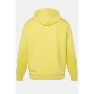 JP1880  Sweat-shirt à capuche. Poche kangourou et imprimé poitrine vert citron 